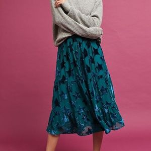 Anthropologie Maeve Starry-Eyed Velvet Skirt NWT
